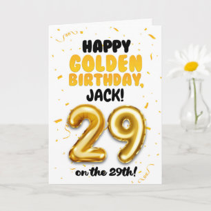 Herzlichen Glückwunsch zum goldenen Geburtstag, 29 Karte
