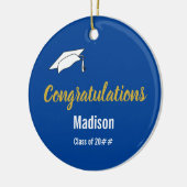 Herzlichen Glückwunsch zum Graduate on Deep Blue Keramik Ornament (Links)