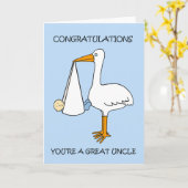 Herzlichen Glückwunsch zum großen Onkel Baby Boy w Karte (Gelbe Blume)