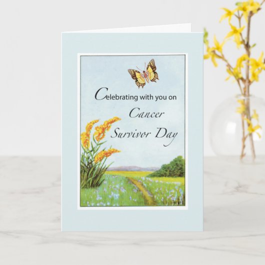 Herzlichen Glückwunsch zum Krebsüberleben mit Schm Karte (Gelbe Blume)