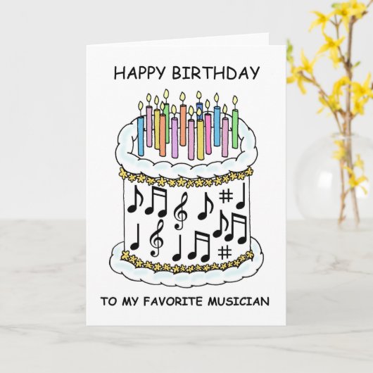 Herzlichen Glückwunsch zum Lieblingsmusiker Karte (Gelbe Blume)