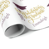 Herzlichen Glückwunsch zum Mongram Maroon Gold Geschenkpapier (Rolleneckpunkt)