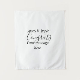 Herzlichen Glückwunsch zum Namen Nachricht Hochzei Wandteppich