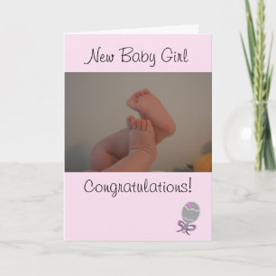Herzlichen Glückwunsch zum neuen Baby Mädchen Rosa Karte
