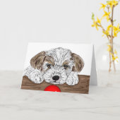 Herzlichen Glückwunsch zum neuen Welpe! Karte (Gelbe Blume)