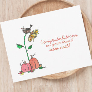Herzlichen Glückwunsch zum neuen Zuhause   Herbst  Postkarte