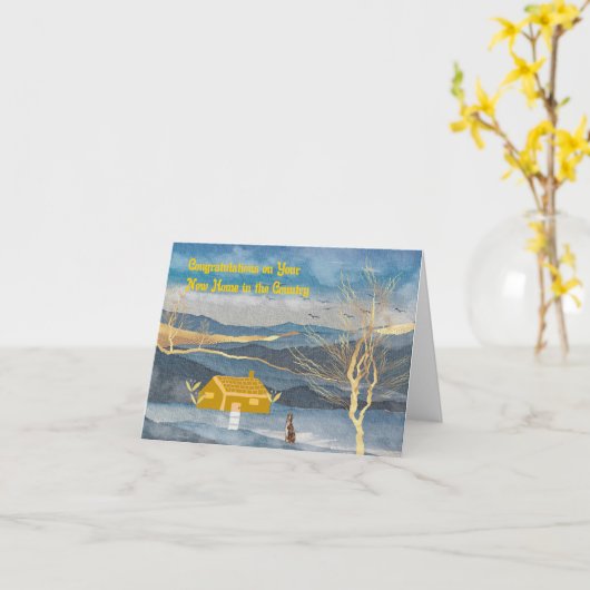 Herzlichen Glückwunsch zum neuen Zuhause im Land Karte (Gelbe Blume)