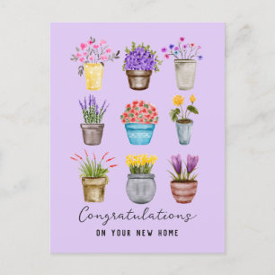 Herzlichen Glückwunsch zum neuen Zuhause Stilvolle Postkarte