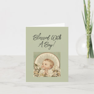Herzlichen Glückwunsch zum religiösen Babyjungen,  Karte