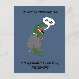 Herzlichen Glückwunsch zum Ruhestand Dinosaurier P Postkarte