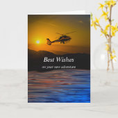 Herzlichen Glückwunsch zum Ruhestand mit Helicopte Karte (Gelbe Blume)