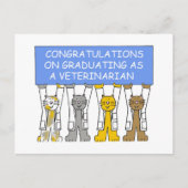 Herzlichen Glückwunsch zum Schließ als Tierarzt Postkarte (Vorderseite)
