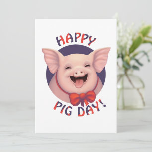 Herzlichen Glückwunsch zum Tag des Schweins! Feiertagskarte
