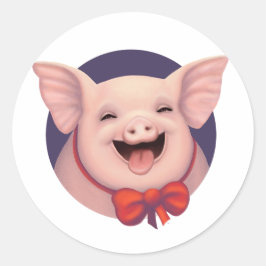 Herzlichen Glückwunsch zum Tag des Schweins! Runder Aufkleber