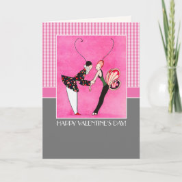 Herzlichen Glückwunsch zum Valentinstag. Art Deco Feiertagskarte