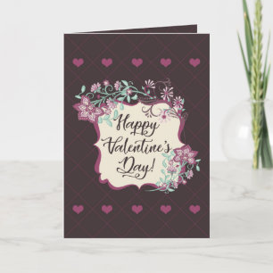Herzlichen Glückwunsch zum Valentinstag! Boho Pink Karte