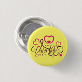 Herzlichen Glückwunsch zum Valentinstag! Button (Vorne & Hinten)