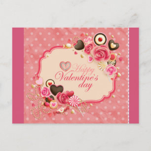 Herzlichen Glückwunsch zum Valentinstag! Feiertagspostkarte