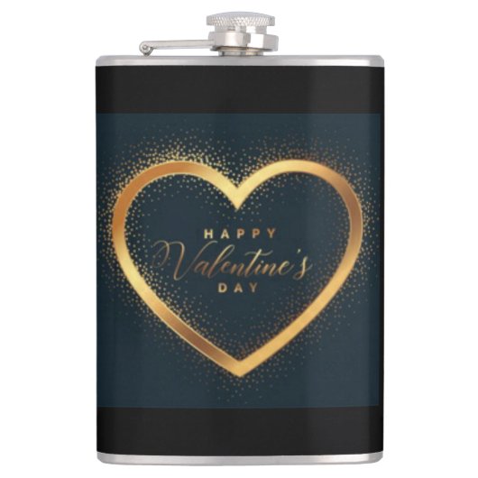 Herzlichen Glückwunsch zum Valentinstag! Flachmann (Vorderseite)
