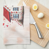 Herzlichen Glückwunsch zum Valentinstag! Geschirrtuch (Viertel Falte)