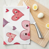 Herzlichen Glückwunsch zum Valentinstag! Geschirrtuch (Viertel Falte)