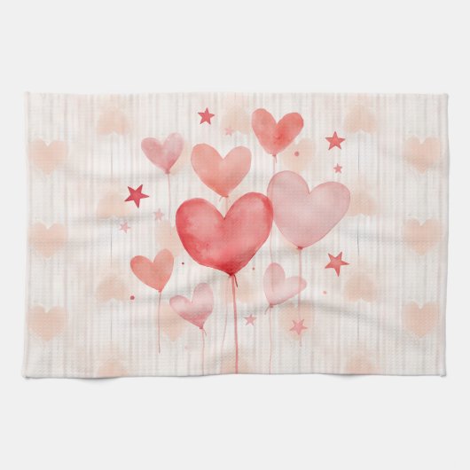 Herzlichen Glückwunsch zum Valentinstag! Geschirrtuch (Horizontal)