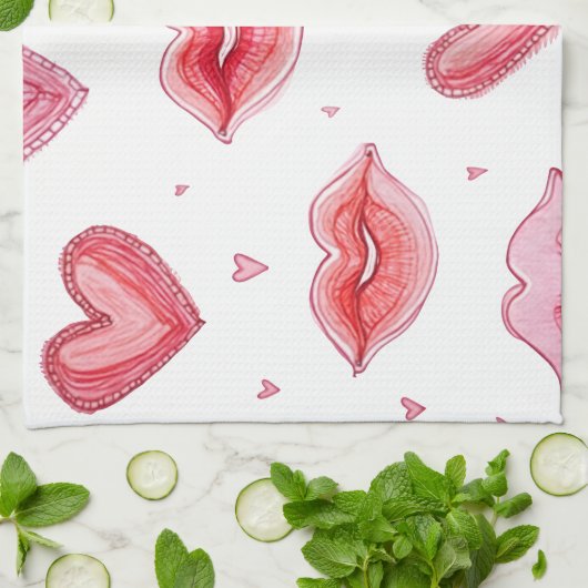 Herzlichen Glückwunsch zum Valentinstag! Geschirrtuch (Gefaltet)