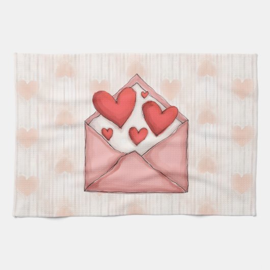 Herzlichen Glückwunsch zum Valentinstag! Geschirrtuch (Horizontal)