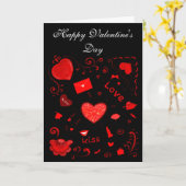 Herzlichen Glückwunsch zum Valentinstag! Herz, х о Karte (Gelbe Blume)