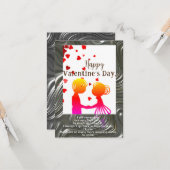 Herzlichen Glückwunsch zum Valentinstag. Karte (Vorderseite/Rückseite Beispiel)