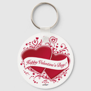 Herzlichen Glückwunsch zum Valentinstag! Rote Her Schlüsselanhänger