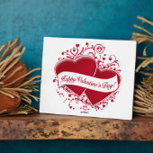 Herzlichen Glückwunsch zum Valentinstag! Rote Herz Fotoplatte (Seite)