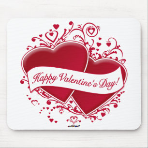Herzlichen Glückwunsch zum Valentinstag! Rote Herz Mousepad