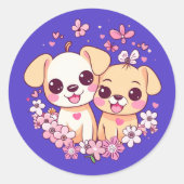 Herzlichen Glückwunsch zum Valentinstag! Runder Aufkleber (Vorderseite)