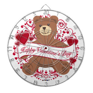 Herzlichen Glückwunsch zum Valentinstag! Teddybär Dartscheibe