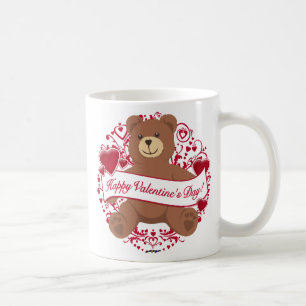 Herzlichen Glückwunsch zum Valentinstag! Teddybär Kaffeetasse