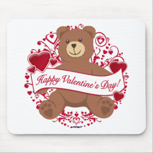 Herzlichen Glückwunsch zum Valentinstag! Teddybär Mousepad
