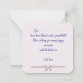 Herzlichen Glückwunsch zum Werden von Großeltern Mitteilungskarte (Rückseite)