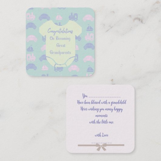 Herzlichen Glückwunsch zum Werden von Großeltern Mitteilungskarte (Vorne/Hinten)