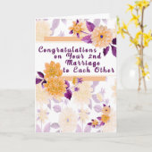 Herzlichen Glückwunsch zur 2. Hochzeit für einande Karte (Gelbe Blume)