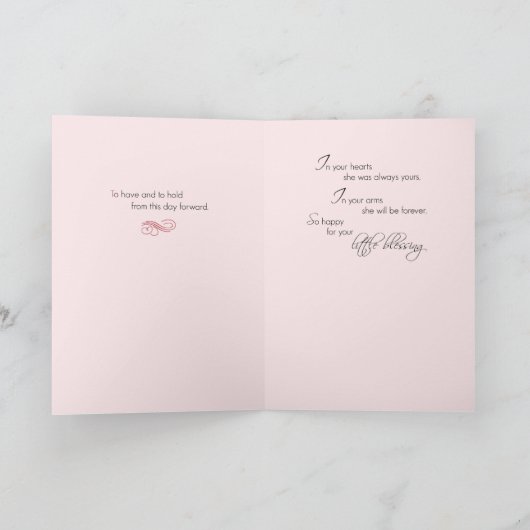 Herzlichen Glückwunsch zur Adoption der Mädchen, R Karte (Innenseite)