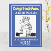 Herzlichen Glückwunsch zur Ausbildung als Krankens Karte (Gelbe Blume)