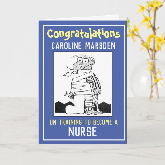 Herzlichen Glückwunsch zur Ausbildung als Krankens Karte (Gelbe Blume)