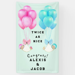 Herzlichen Glückwunsch zur Babyparty für Zwillinge Banner