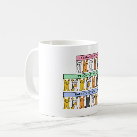 Herzlichen Glückwunsch zur Behandlung der Strahlen Kaffeetasse (Vorderseite Links)