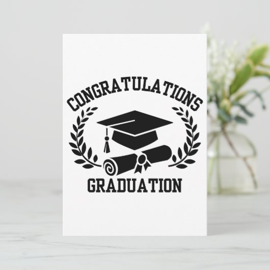 Herzlichen Glückwunsch zur Einladung des Abschluss (Stehend Vorderseite)