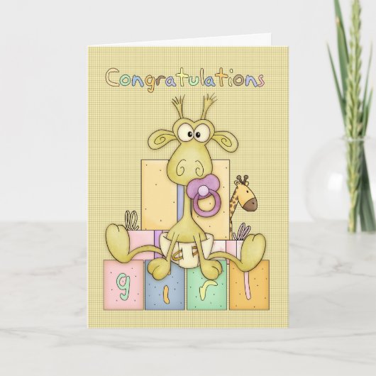 Herzlichen Glückwunsch zur Entstehung der Baby Gir Karte (Vorderseite)