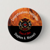 Herzlichen Glückwunsch zur Firefighter Flames Clas Button (Vorderseite)