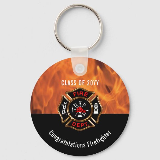Herzlichen Glückwunsch zur Firefighter Flames Clas Schlüsselanhänger (Vorderseite)