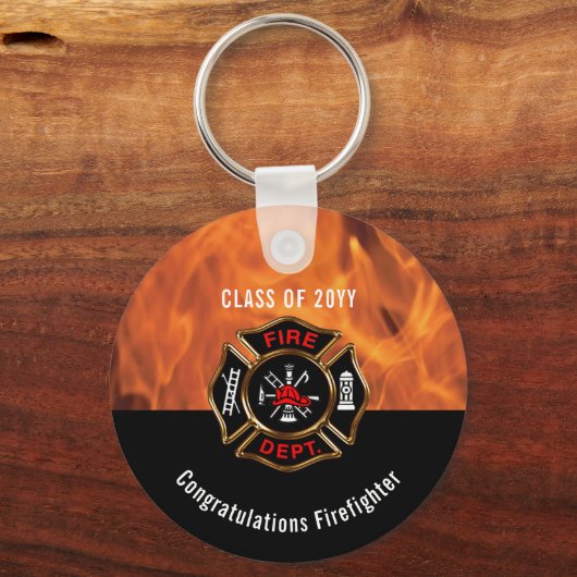 Herzlichen Glückwunsch zur Firefighter Flames Clas Schlüsselanhänger (Vorderseite)